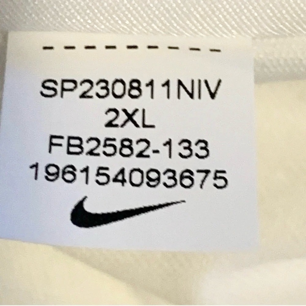 New Women’s Nike Dri-fit XXL Shirt Check Logo Workout White Top 2X Loose - Picture 5 of 7